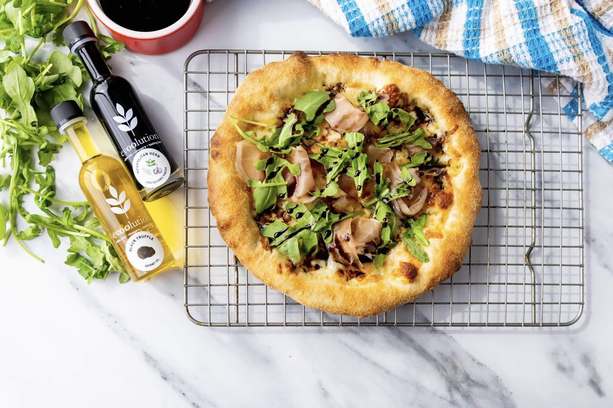 Black Truffle Olive Oil Pizza with Neapolitan Herb Balsamic