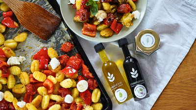 Gnocchi Caprese Bake with Basil Olive Oil and Neapolitan Herb Balsamic