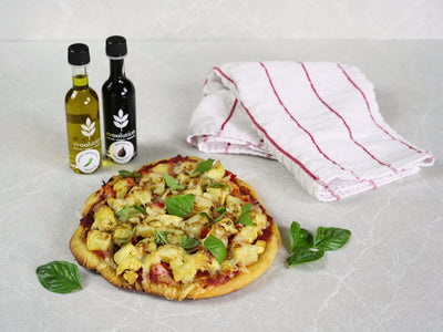 Sweet & Spicy Pizza with Baklouti Green Chili Olive Oil and Mission Fig Balsamic