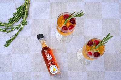 Sparkling Wine with Cranberry Pear Balsamic