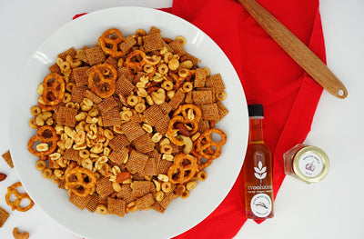 Savoury Nuts & Bolts with Olive Wood Smoked Olive Oil and Roasted Garlic Sea Salt