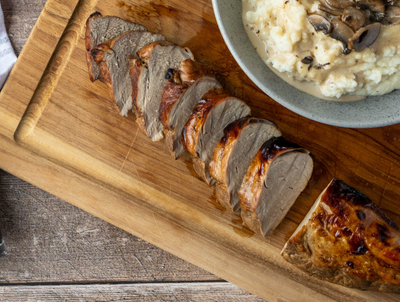 Blackberry Ginger Balsamic Roasted Pork Tenderloin