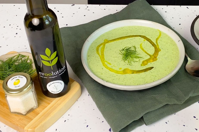 Cucumber Gazpacho with Wild Dill Olive Oil