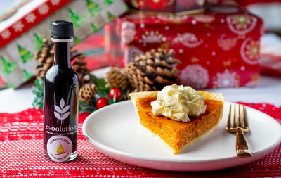 Pumpkin Pie with Cinnamon Pear Balsamic Whipped Cream