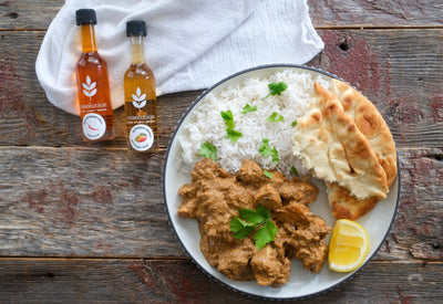 Chicken Curry with Red Cayenne Chili Olive Oil and Alphonso Mango Balsamic