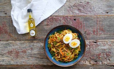 Ramen Noodles with Ginger & Black Garlic Olive Oil