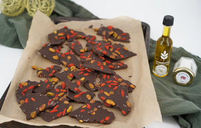 Wild Rosemary Chocolate Bark with Maldon Flaked Sea Salt