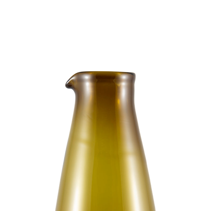 Olive Handblown Glass Carafe