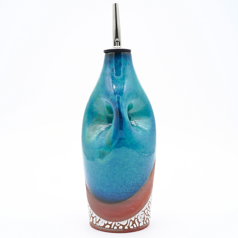Teal Ceramic Cruet by Lilach Lotan