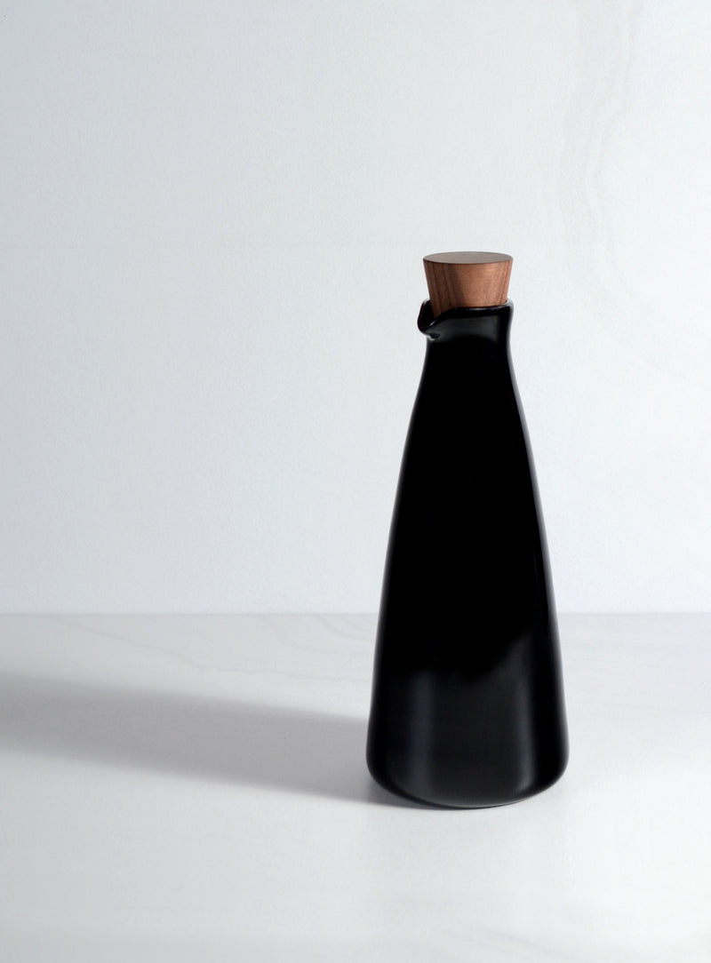 Black Handblown Glass Carafe