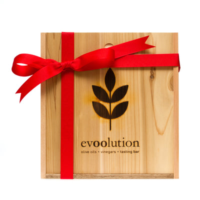 Evoolution Four Bottle Custom Cedar Gift Box